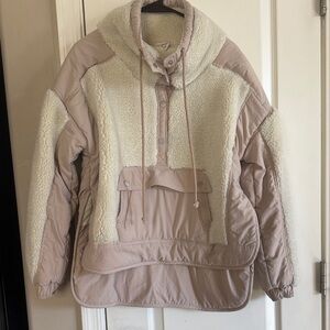 Women's Cream and Tan Teddy Jacket